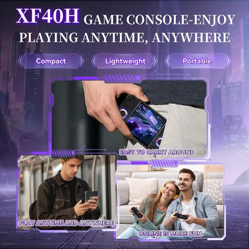 Vista 8 de XF40H - Consola de juegos de mano retro - Pantalla de laminación completa de 4 pulgadas, sistema operativo Linux, más de 18000 juegos clásicos