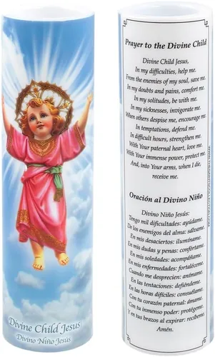 Vista 3 de Niño divino Jesús, vela de oración devocional sin llama LED