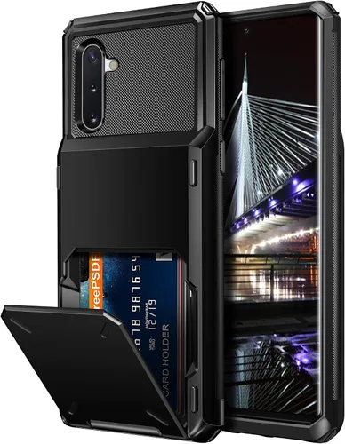 Vista 14 de Vofolen Funda tipo cartera para Galaxy Note 8 con soporte para tarjeta de crédito, bolsillo de 4 ranuras, puerta abatible, antiarañazos, de doble