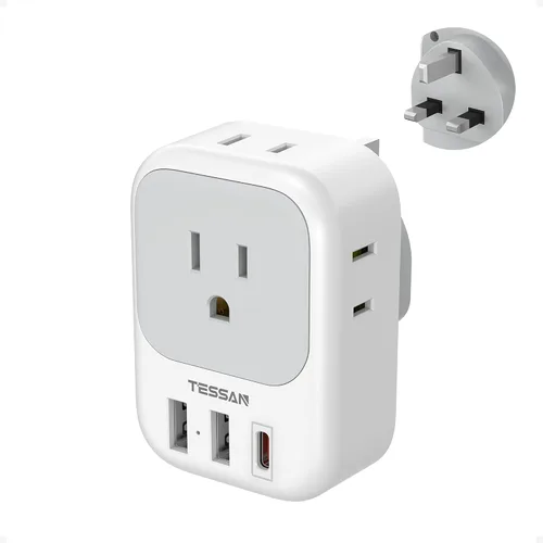 Vista 18 de TESSAN - Adaptador de enchufe de EE. UU. a Japón PD 20W, adaptador de 2 clavijas a 3 clavijas