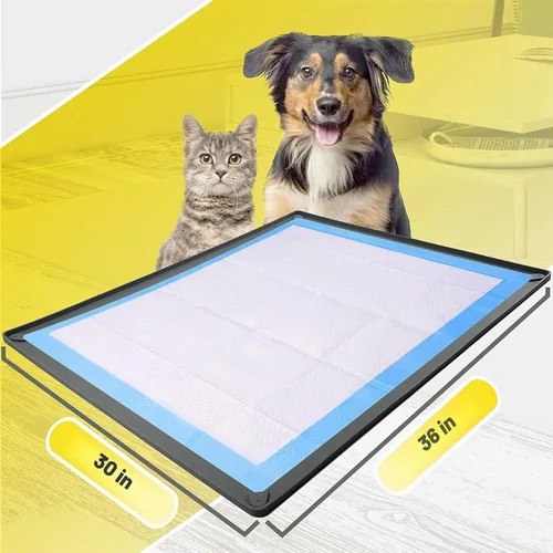Vista 2 de Bandeja para orina de perro para almohadillas de orina de 30 x 36 pulgadas Gris