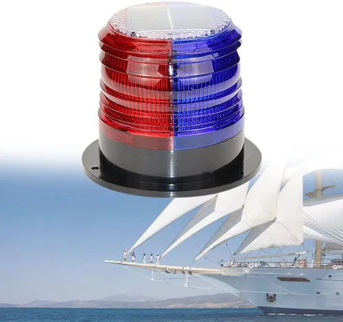 Vista 10 de DYK&NX Luz LED de ancla de navegación marina para yate con carga solar, material PC, impermeable y a prueba de polvo para luces de proa y popa