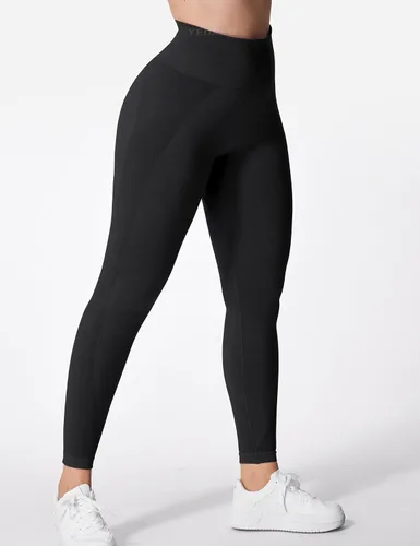 Vista 3 de YEOREO - Leggings de entrenamiento sin costuras de cintura alta para mujer, pantalones de yoga con contorno estilo sonrisa, mallas atléticas