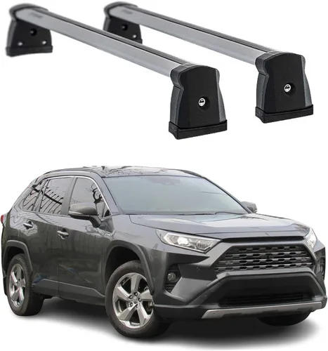 Vista 10 de OMAC Barras transversales de aluminio para Toyota RAV4 2006-2012 – Max 165 lb / 75 kg – 2 barras plateadas