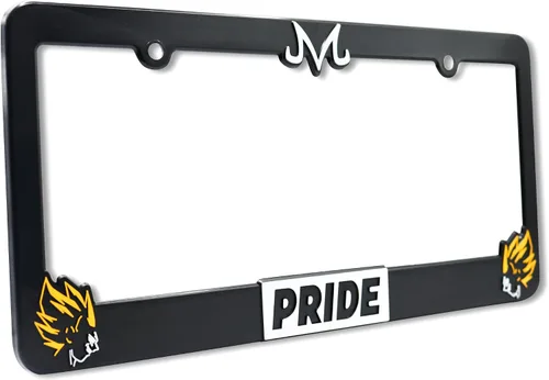 Vista 5 de Saiyan Pride V2 - Marco de matrícula elevado en 3D, 1 paquete de cubierta de placa de carácter, soporte universal para placa de automóvil de EE.