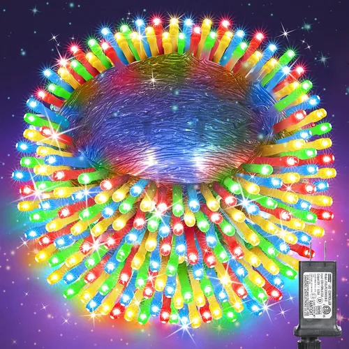 Vista 8 de Luces de Navidad para interiores y exteriores, tira de 200 luces LED para Navidad, de 23 m, con 8 modos, se puede conectar con otras tiras 2-Blanco
