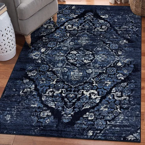 Vista 15 de Luxe Weavers 4620 Marine 2x3 - Alfombra floral envejecida