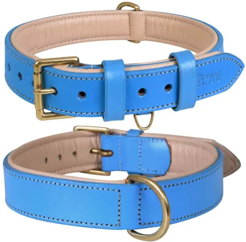 Vista 18 de Collar de perro de piel auténtica, negro, pequeño, acolchado de Comodidad durante todo el día, resistente, anillo doble D, ajustable, cuero