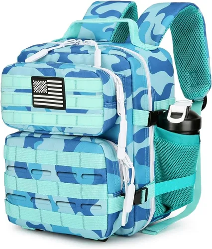Vista 30 de Mini mochila táctica de 9L para hombres y mujeres, mochila táctica pequeña para senderismo, bolsa táctica pequeña, paquete de fitness, Negro