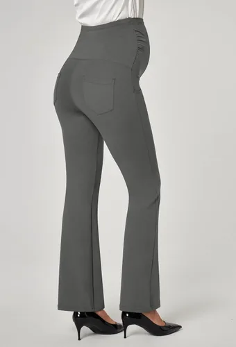 Vista 2 de Ewedoos Pantalones de maternidad pantalones de trabajo laterales fruncidos con bolsillos sobre el vientre, pantalones de vestir de embarazo