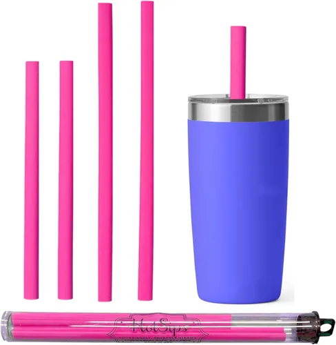 Vista 11 de Popotes reutilizables + Estuche – Compatible con vasos/vasos de 8–20 oz – Suave, sin BPA, grado alimenticio, ovalado (menos arrugas) – Seguro