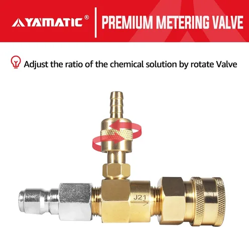 Vista 3 de YAMATIC Kit de inyector químico ajustable, kit de inyector aguas abajo para lavadora a presión, conectores de 3/8 pulgadas, inyector de jabón