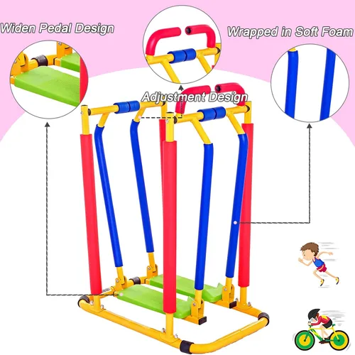 Vista 3 de Caminadora para niños para ejercicio de fitness, juguete de ejercicio divertido ajustable para niños, equipo de fitness para interiores