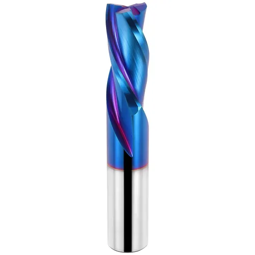 Vista 45 de EANOSIC Brocas de fresadora en espiral de compresión ascendente y descendente de 1/2 pulgada de diámetro de corte con revestimiento nano azul
