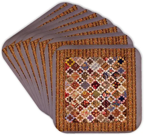 Vista 8 de Florene – Vintage Textiles – Colcha de impresión de Nueva Jersey clásico – Posavasos
