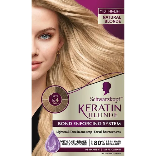 Vista 80 de Schwarzkopf Keratin - Tinte para el cabello rubio, 7.0 rubio ceniza oscuro, coloración permanente de calidad profesional, sistema de refuerzo