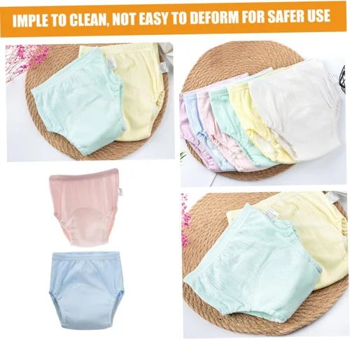 Vista 2 de 2 pañales de algodón para niños y niñas, transpirables, lavables, fundas de pañales para niños y niñas, colores mezclados para entrenamiento y viajes