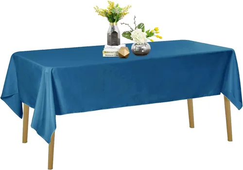 Vista 15 de Mantel de poliéster lavable de 132 pulgadas, resistente a las manchas y a las arrugas, mantel decorativo para mesa de comedor, fiestas de bufé