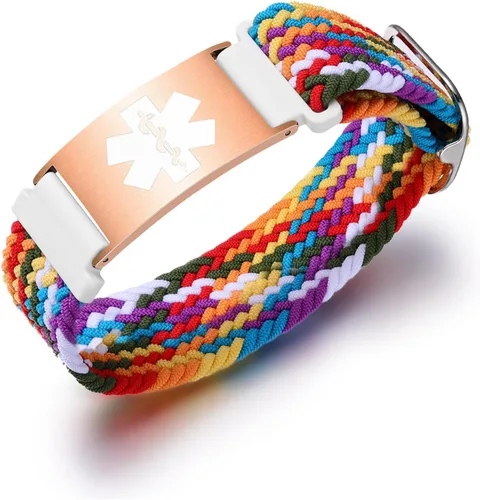 Vista 39 de Pulseras deportivas personalizadas de alerta médica para mujeres y hombres – Pulseras de identificación médica personalizadas con grabado gratuito
