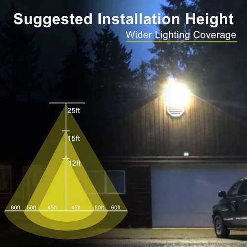 Vista 7 de Lightdot Paquete de 6 luces LED de pared de 70 W, 100-277 V, fotocélula inteligente del atardecer al amanecer, 10500 lm (150 Lm/W) 5000 K IP65