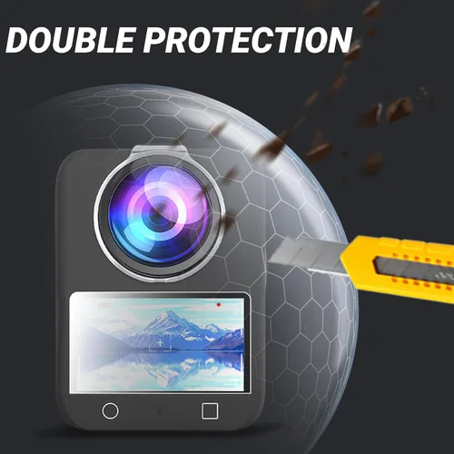 Vista 2 de Protector de lente compatible con DJI Osmo 360, protectores de lente transparentes para osmo 360 con protector de pantalla de lente para DJI Osmo