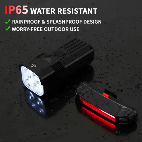 Vista 14 de Bike Light for Night Riding, 2000LM/1000LM Bicycle Headlight & Taillight, Multiple Modes,3000mAh/2000mAh USB C Rechargeable Waterproof LED Bright