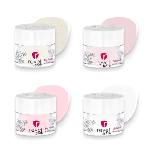 Vista 9 de Revel Nail Polvo de inmersión, esmalte de uñas de polvo nude, polvo de inmersión resistente a las virutas con vitamina E y calcio, manicura