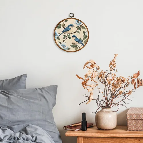 Vista 2 de KSDUT Arte de Pared con Pájaros - Chinoiserie Neutral Arte de Pared Moderno de Mediados de Siglo Marco de Lienzo Colgante Impresiones, Paisaje