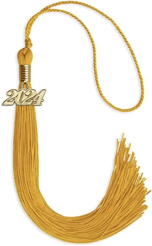 Vista 89 de Endea Graduation - Borla de un solo color con fecha dorada (Oro Antiguo, 2020)