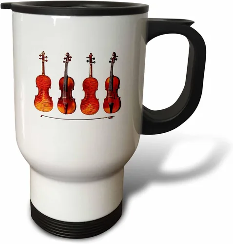 Vista 4 de 3dRose "The Great Stradivarius Violins" - Taza de viaje, 14 onzas, multicolor
