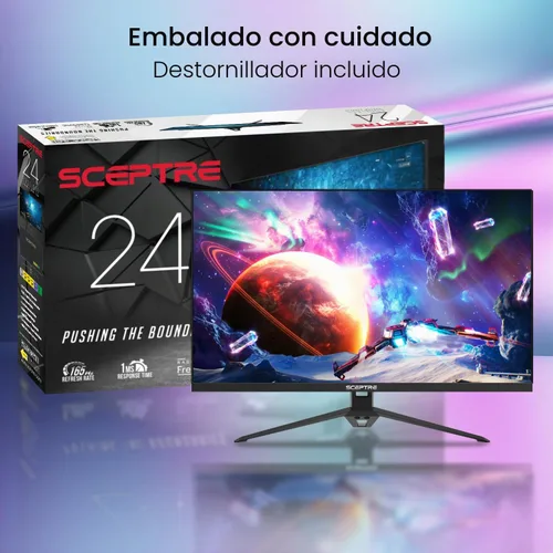 Vista 5 de Sceptre Monitor para juegos IPS de 24 pulgadas, 165 Hz, 144 Hz, Full HD (1920 x 1080), FreeSync Eye Care FPS RTS DisplayPort HDMI Altavoces
