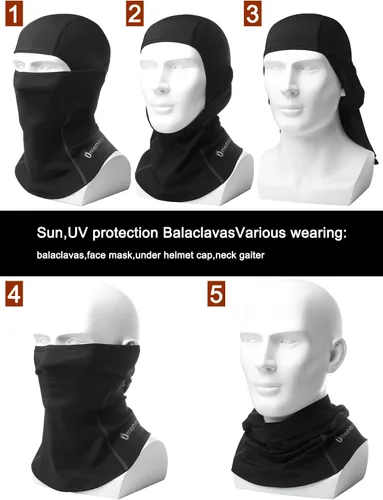 Vista 6 de Pasamontañas, secado rápido, secado rápido, suave, elástico, tela CoolMax de EE. UU., diseñada para deportes, protección contra el polvo solar UPF50
