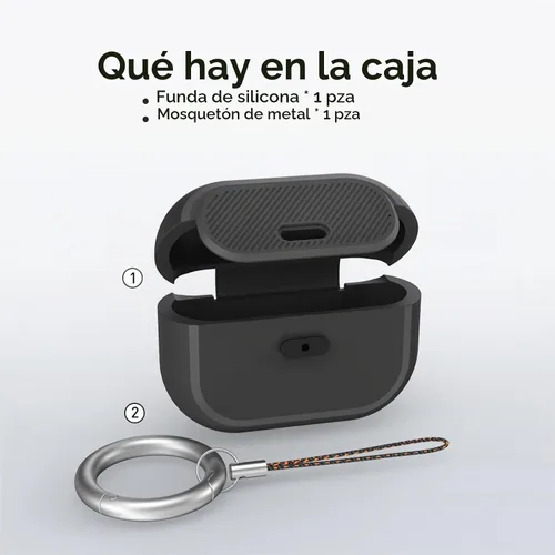 Vista 8 de TRONWIN Funda para AirPods Pro 2, [con bloqueo] Funda para AirPods Pro de una pieza (2ª/1ª generación), funda protectora completa de silicona suave