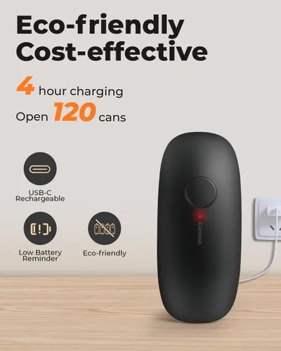Vista 2 de Canslab Ultrablde (versión básica) - Abrelatas eléctrico recargable para cocina para personas mayores con artritis, abrelatas de batería USB