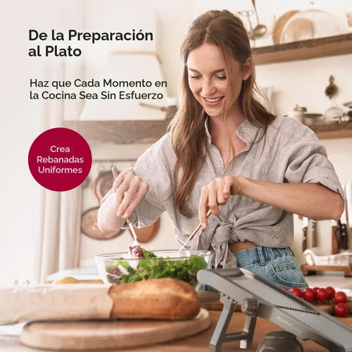 Vista 9 de MuellerLiving Mandoline Slicer para cocina, acero inoxidable, rebanar o corte juliana, picadora de verduras, rebanadora de frutas
