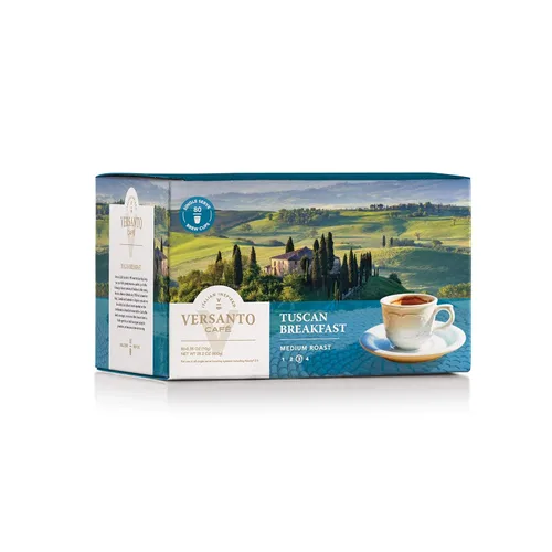 Vista 4 de Versanto Cafe Espresso italiano, tostado oscuro, 80 cápsulas K-Cup, se adapta a cafeteras de taza, 80