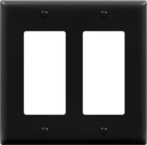 Vista 18 de ENERLITES - Cubierta decorativa de interruptor doble, placa de pared de dos salidas, 2 bandas de gran tamaño, 5.50 x 5.50 pulgadas, termoplástico