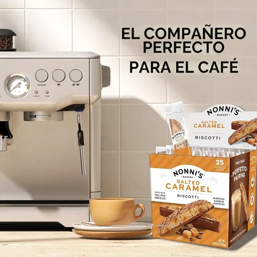 Vista 8 de Nonni's Galletas de biscotti de caramelo salado, envueltas individualmente, 25