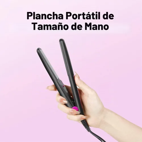 Vista 2 de Mini plancha plana para cabello corto y flequillo, plancha plana pequeña de 0.7 pulgadas para viajes Plancha plana pequeña de 0.7 pulgadas