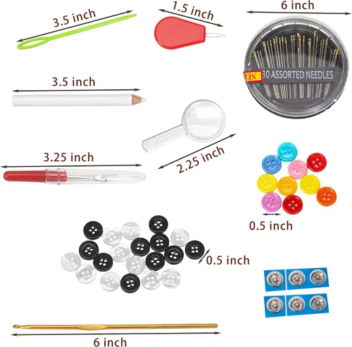 Vista 4 de Dispositivo de costura de mano, máquina de coser portátil con 177 piezas, kit de costura, suministros de máquina de coser eléctrica de mano