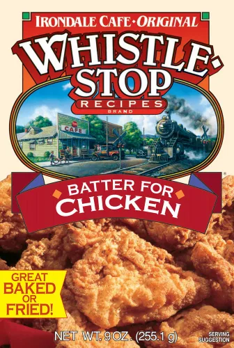 Vista 3 de Recetas originales de WhistleStop Cafe Mezcla de masa para pollo, horneado o frito 9 onzas Caja de 6