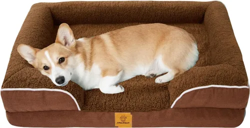 Vista 19 de Sofá para perros y gatos, sofá lavable para mascotas pequeñas, 30 Acogedora cama estilo sofá con lados elevados, amortiguación de felpa y una funda