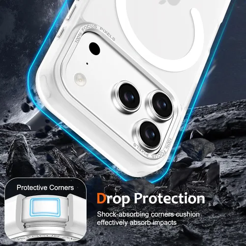 Vista 500 de Anuck - Funda magnética para iPhone 11 compatible con MagSafe, carcasa trasera mate translúcida dura, borde de TPU, delgada, resistente a impactos