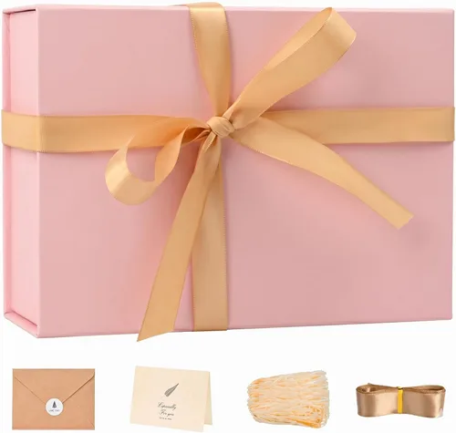 Vista 20 de LIFELUM Caja de regalo de 13.5 x 10 x 4 pulgadas, caja de regalo grande con tapas magnéticas, cajas de regalo negras para regalos de graduación