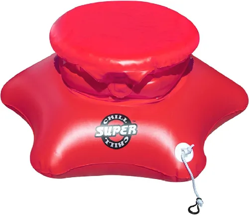 Vista 4 de SOLSTICE Super Chill - Tubo flotante inflable para 6 personas con portavasos, enfriador, parte inferior de malla, respaldo, asas de agarre
