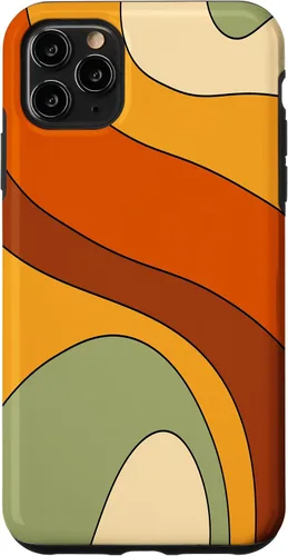Vista 13 de Retro Liquid Swirl Rainbow 70s Aesthetic Boho Burnt Orange Case for iPhone 17
