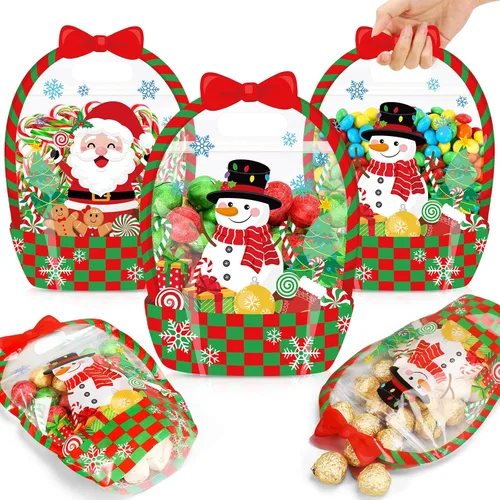 Vista 14 de Fuutreo 50 bolsas de regalo de Halloween con asas, plástico de esqueleto