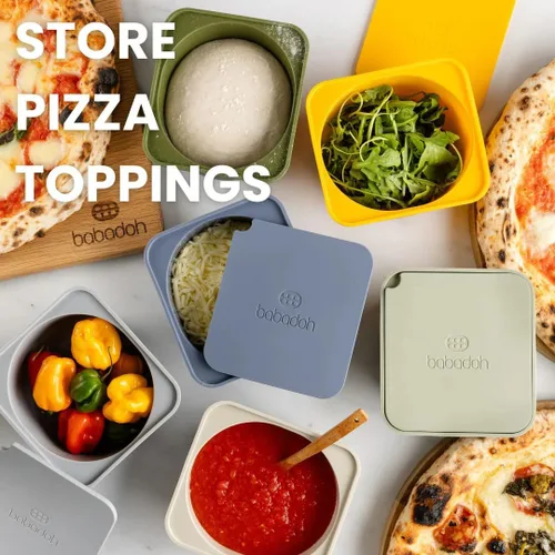 Vista 8 de Babadoh Accesorios para hacer pizza Recipientes a prueba de masa de pizza con tapas Juego de 3 Color de masa Tamaño original