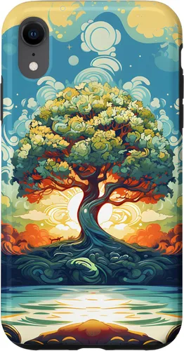 Vista 24 de iPhone 16 Sunrise Spiritual Sun Water Tree of Life Case