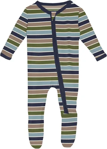 Vista 75 de KicKee Baby & Toddler - Pijama de viscosa ultrasuave de bambú con patas abatibles y puños
